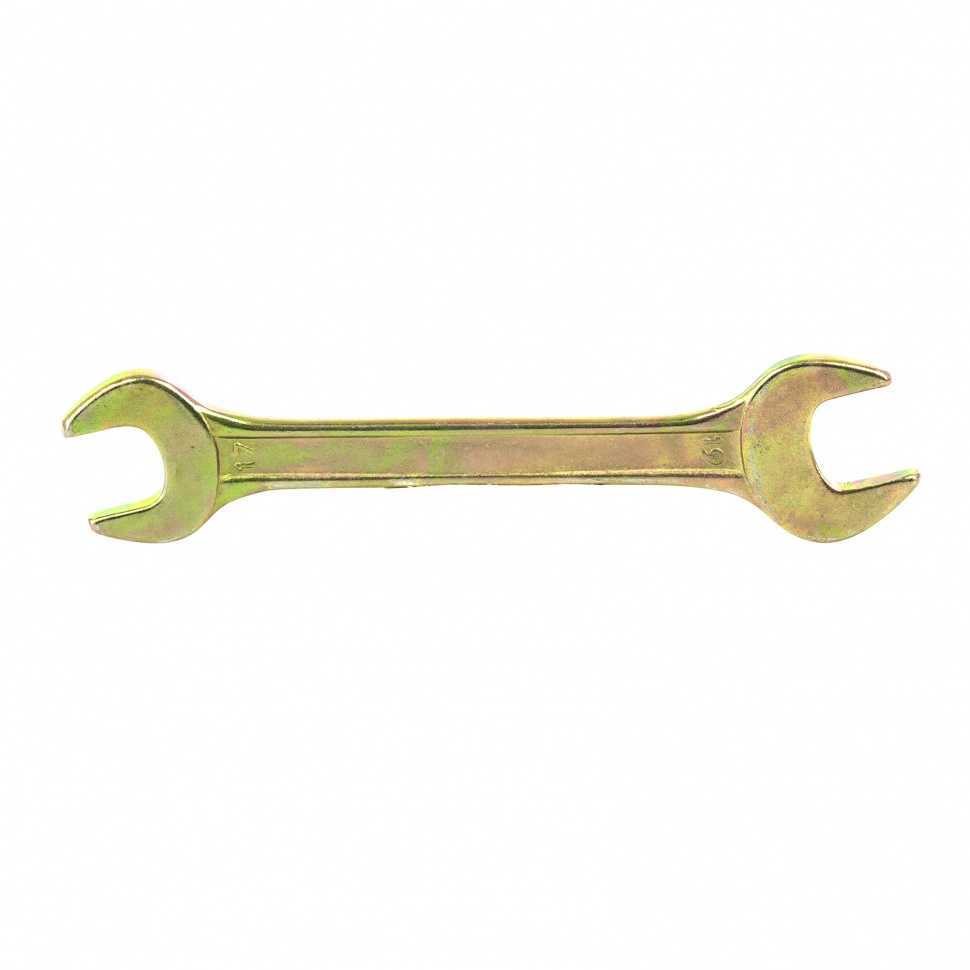 Ключ рожковый, 17 х 19 мм, желтый цинк Сибртех Ключи рожковые фото, изображение
