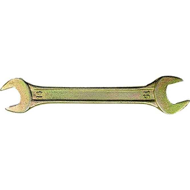 Ключ рожковый, 14 х 17 мм, желтый цинк Сибртех Ключи рожковые фото, изображение