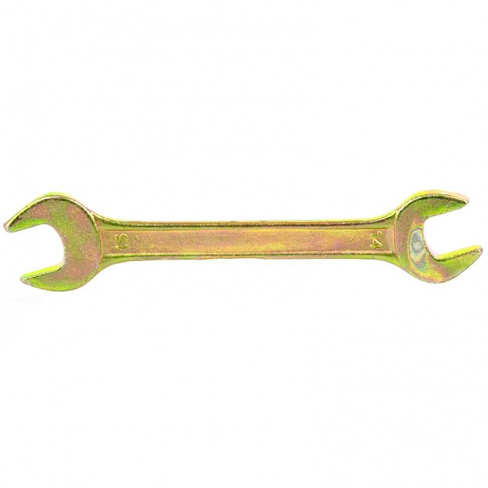 Ключ рожковый, 14 х 15 мм, желтый цинк Сибртех Ключи рожковые фото, изображение