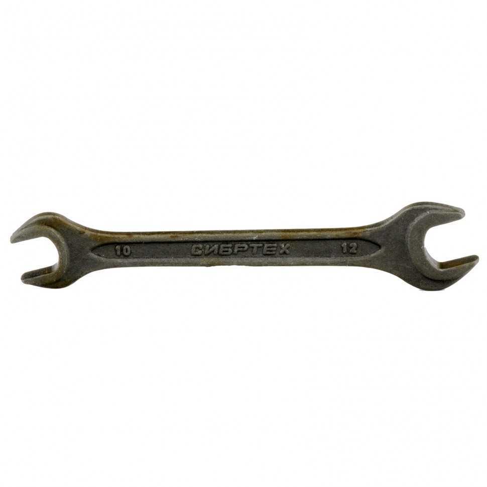 Ключ рожковый, 10 х 12 мм, CrV, фосфатированный, ГОСТ 2839 Сибртех Ключи рожковые фото, изображение