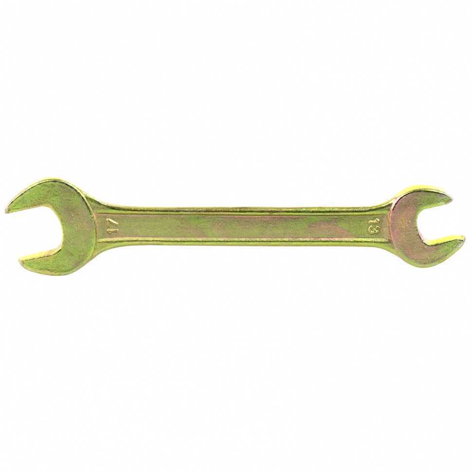 Ключ рожковый, 13 х 17 мм, желтый цинк Сибртех Ключи рожковые фото, изображение
