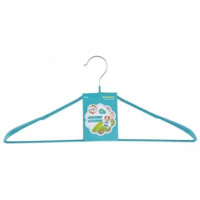 Вешалка метал для верхней одежды с прорезиненным противоскользящим покрытием 45 см, бирюзовая Elfe Вешалки для одежды фото, изображение