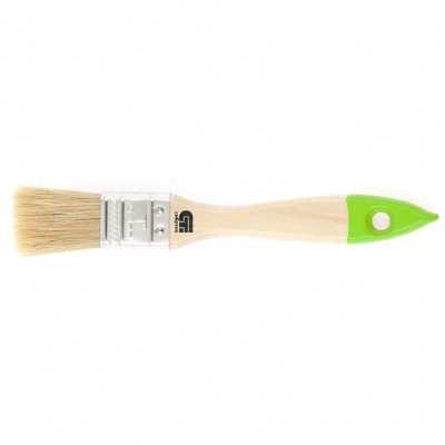 Кисть плоская 25 мм, натуральная щетина, деревянная ручка Сибртех Кисти плоские фото, изображение