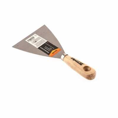 Шпательная лопатка из углеродистой стали, 100 мм, деревянная ручка Sparta Шпатели лопатки фото, изображение